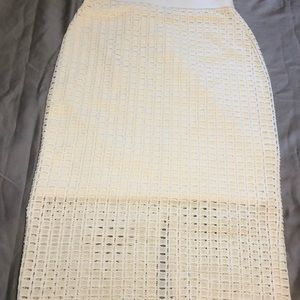 Alfani Cream Skirt With Eyelet Lace Overlay